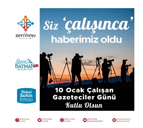 Valimiz Hulusi Şahin’in 10 Ocak Çalışan Gazeteciler Günü Kutlama Mesajı